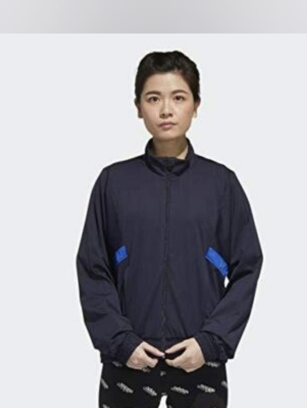 adidas Navy Track Jacket with Blue Pocket Accents
